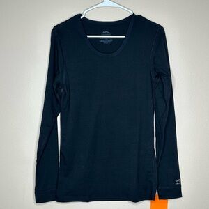 Coldpruf Base Layer Women’s Size Large Crew Long Sleeve Black‎ Shirt NWT